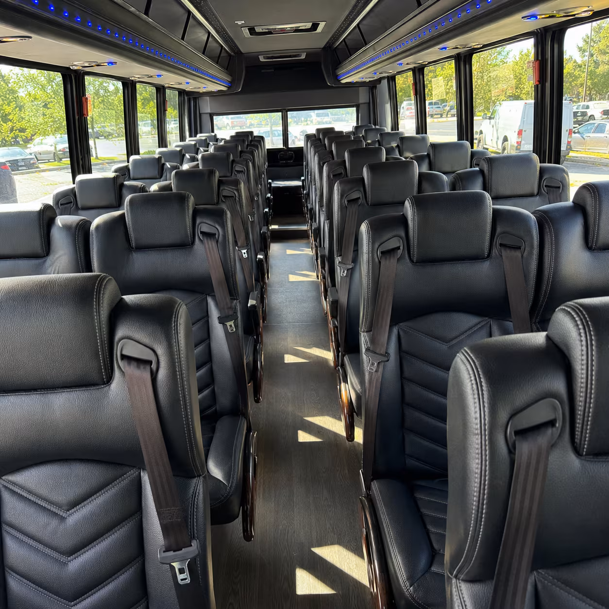 overland park 28 passenger minibus inside