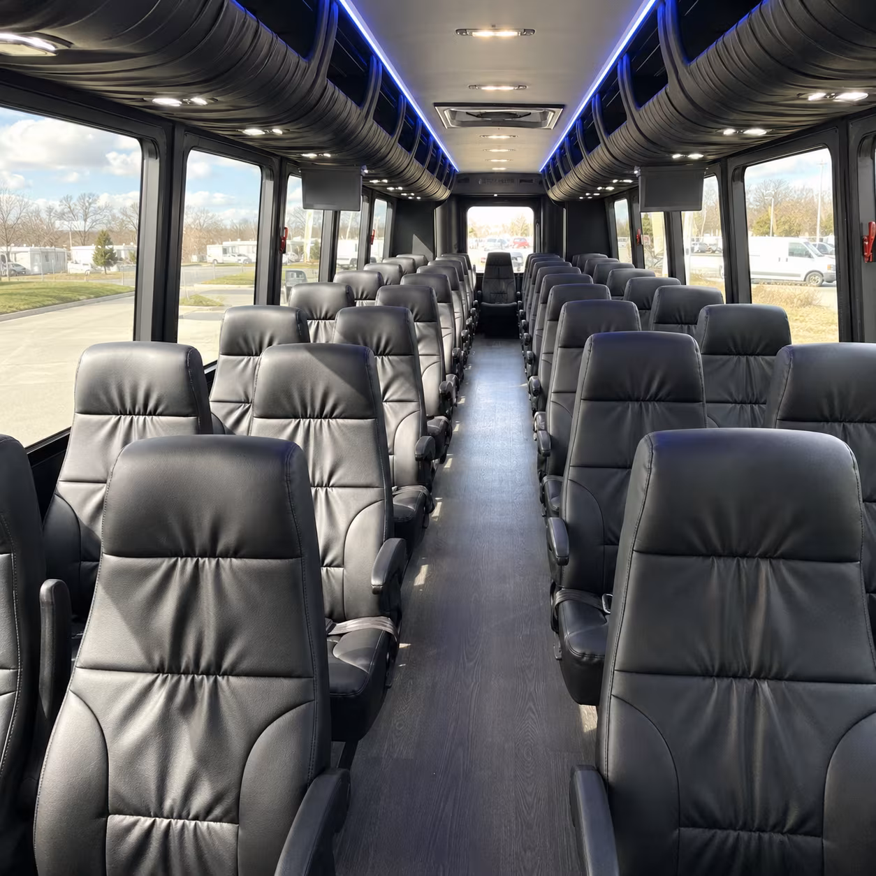 overland park 28 passenger minibus interior