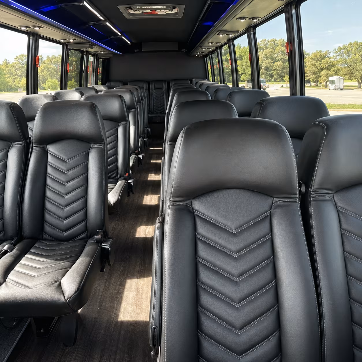 overland park 35 passenger minibus interior