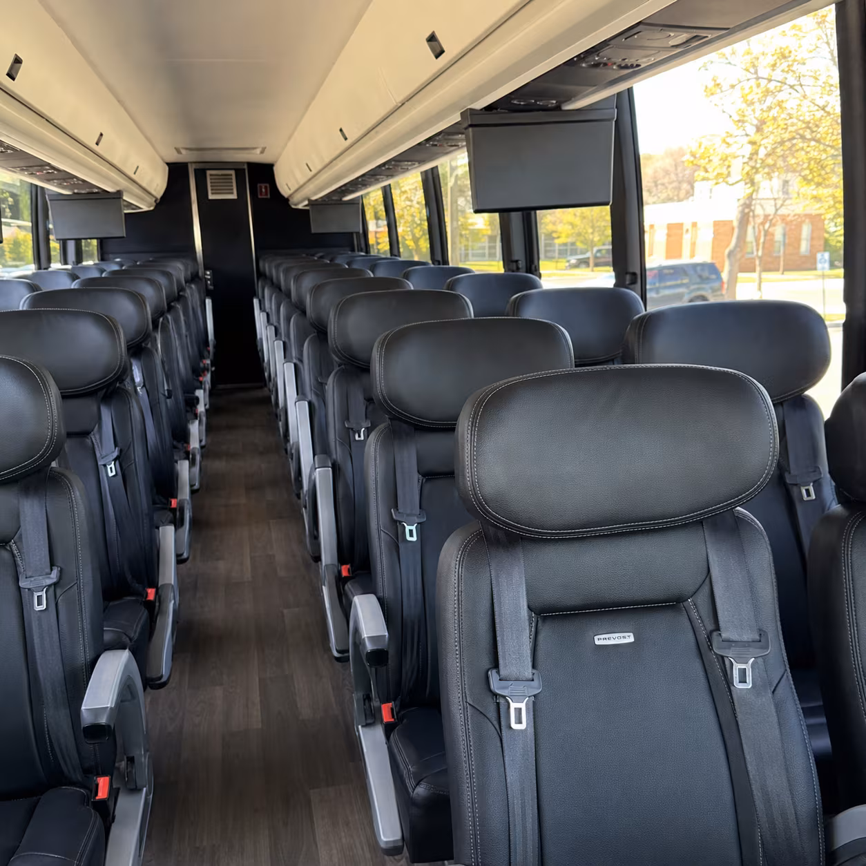 overland park 45 passenger charter bus inside