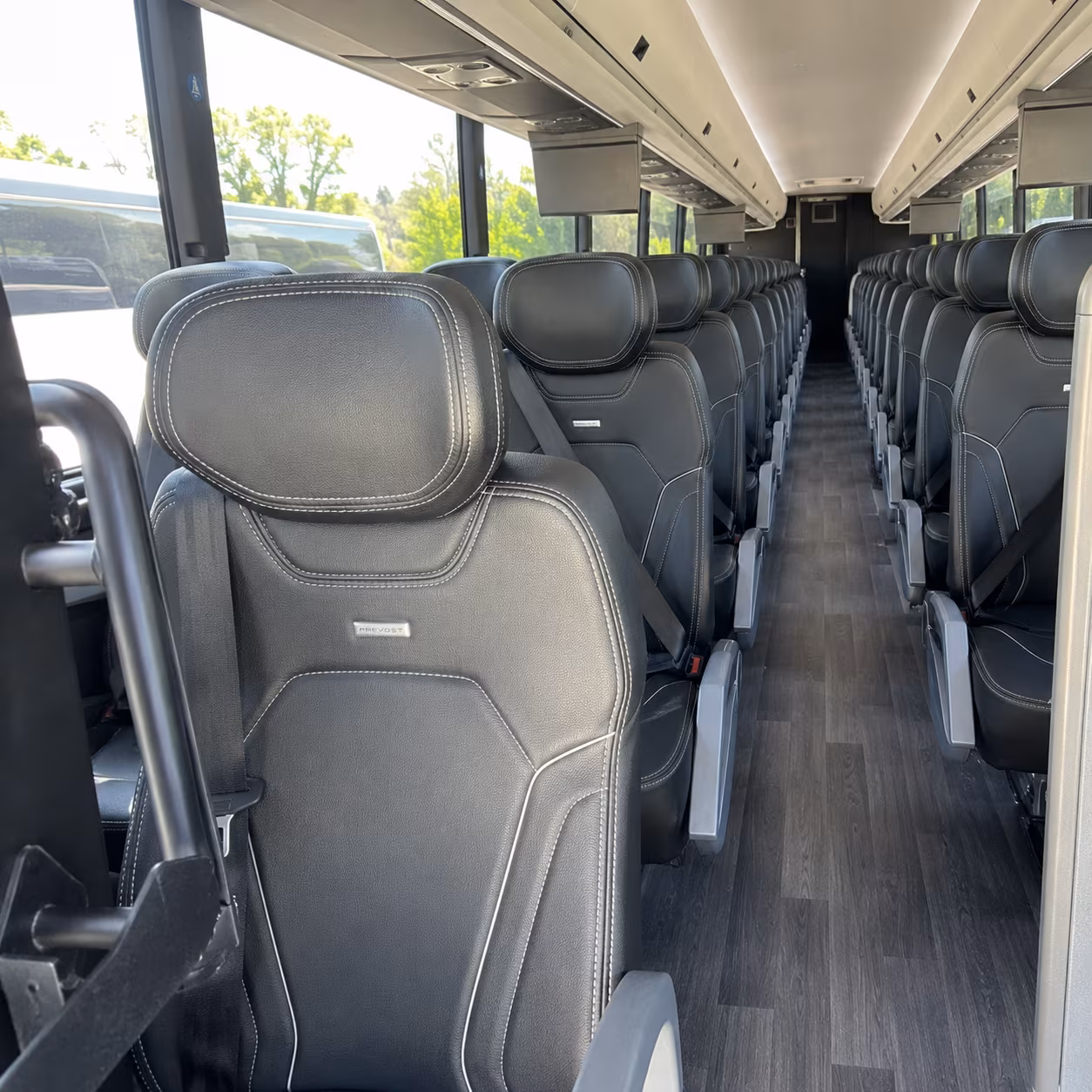 overland park 47 passenger charter bus interior