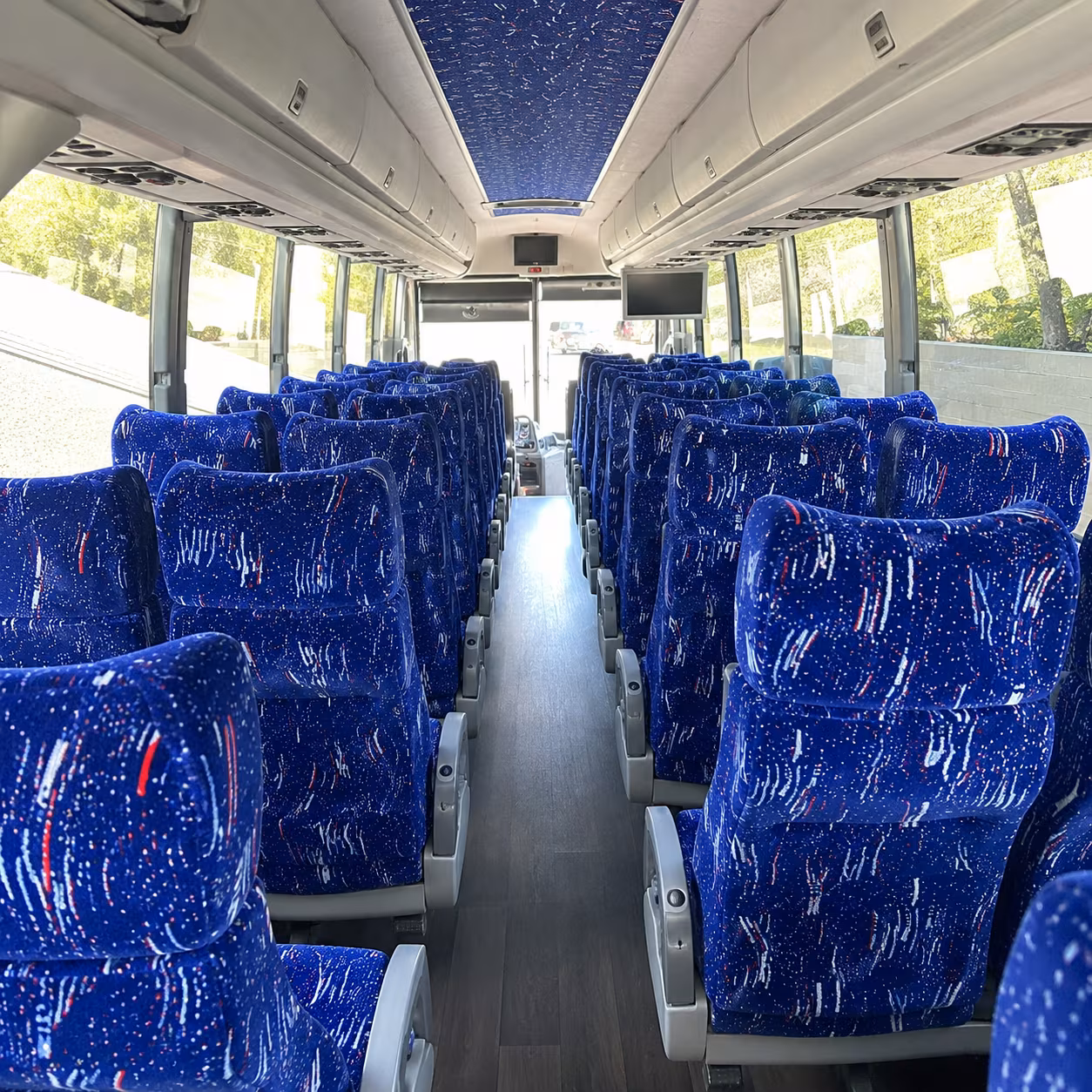 overland park 50 passenger charter bus interior