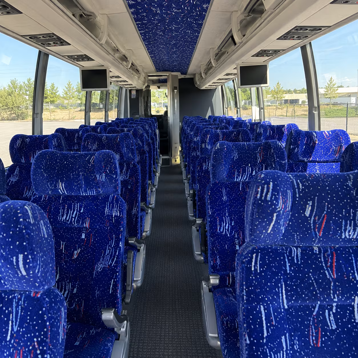 overland park 54 passenger charter bus interior
