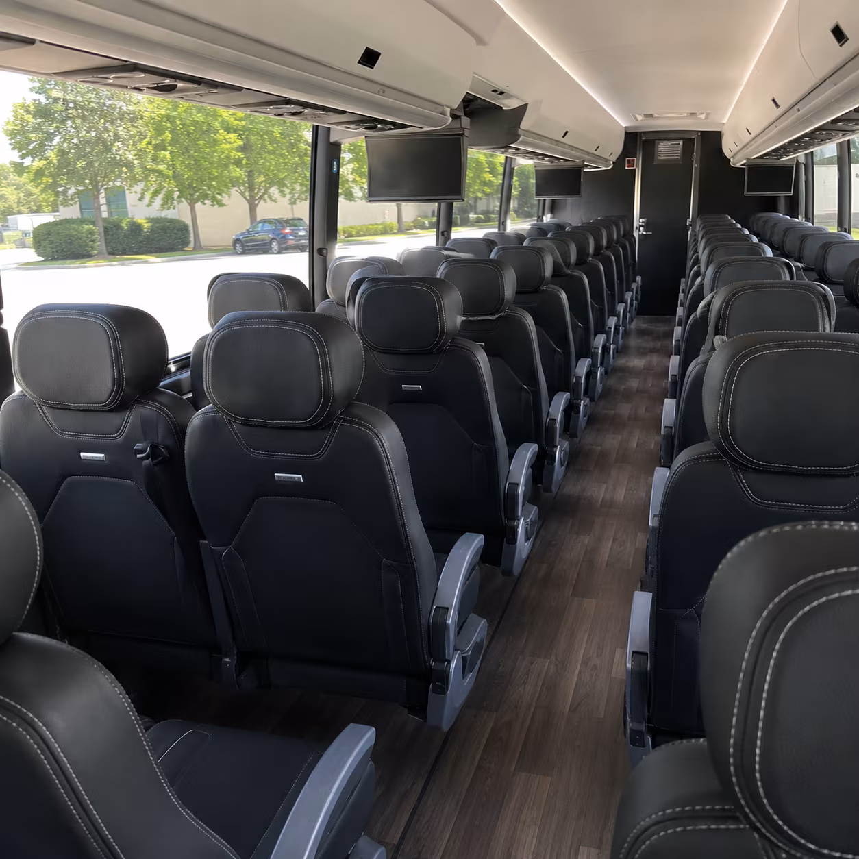 overland park 56 passenger charter bus interior